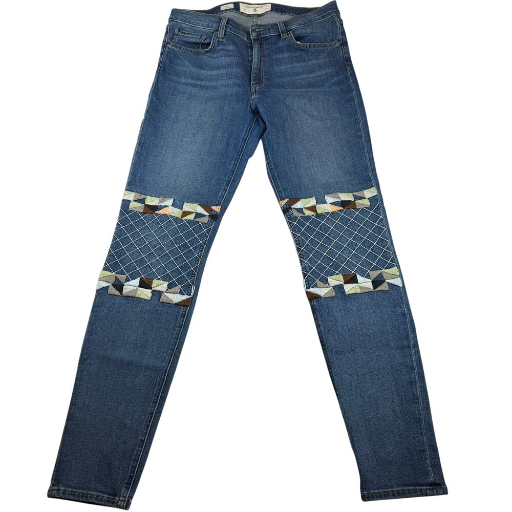 Miss Me Vintage Skinny Jeans Size 30 Patchwork Knee